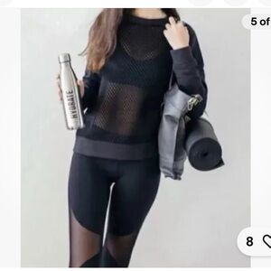 Black Mesh Workout sweater